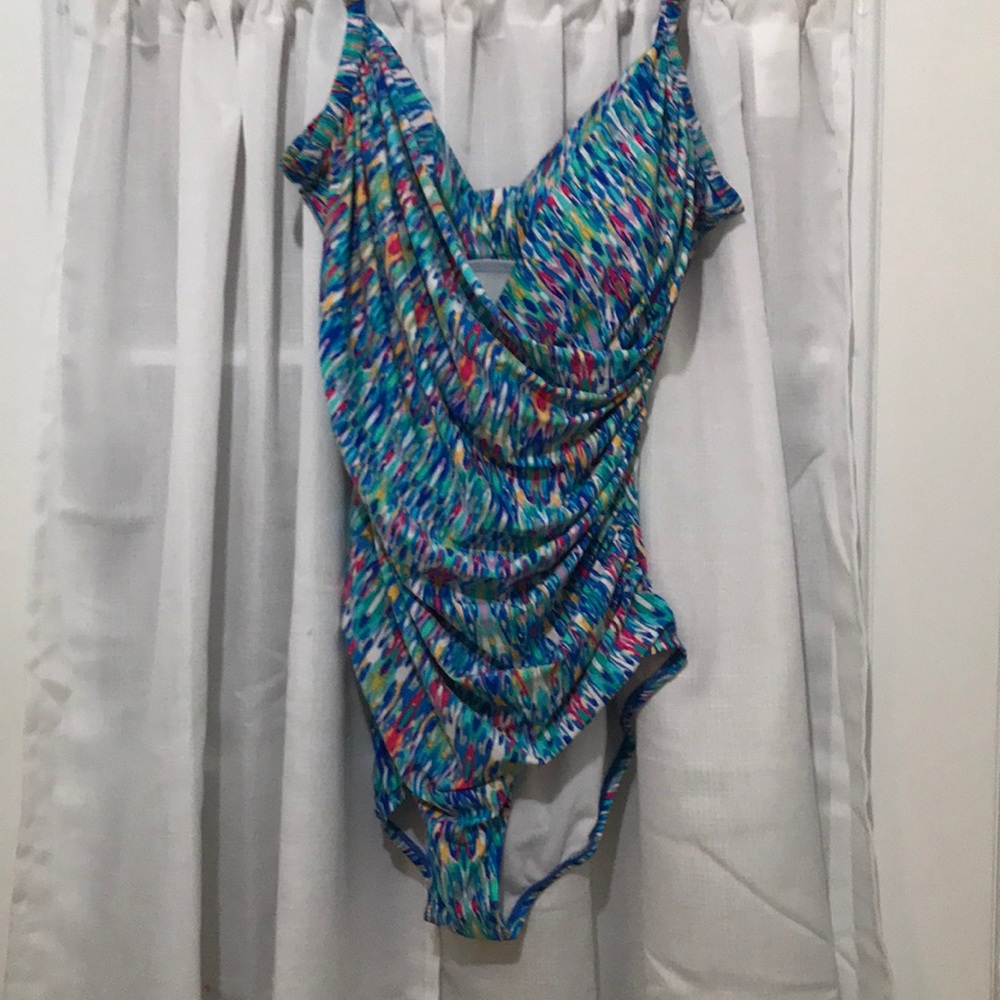 Multicolored, tummy control, Swimsuit